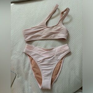 Ribbed double-strap bikini